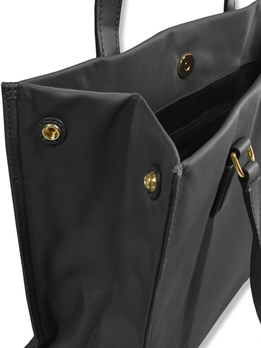 Tory Burch Black Nylon Logo Tote with Leather Handles